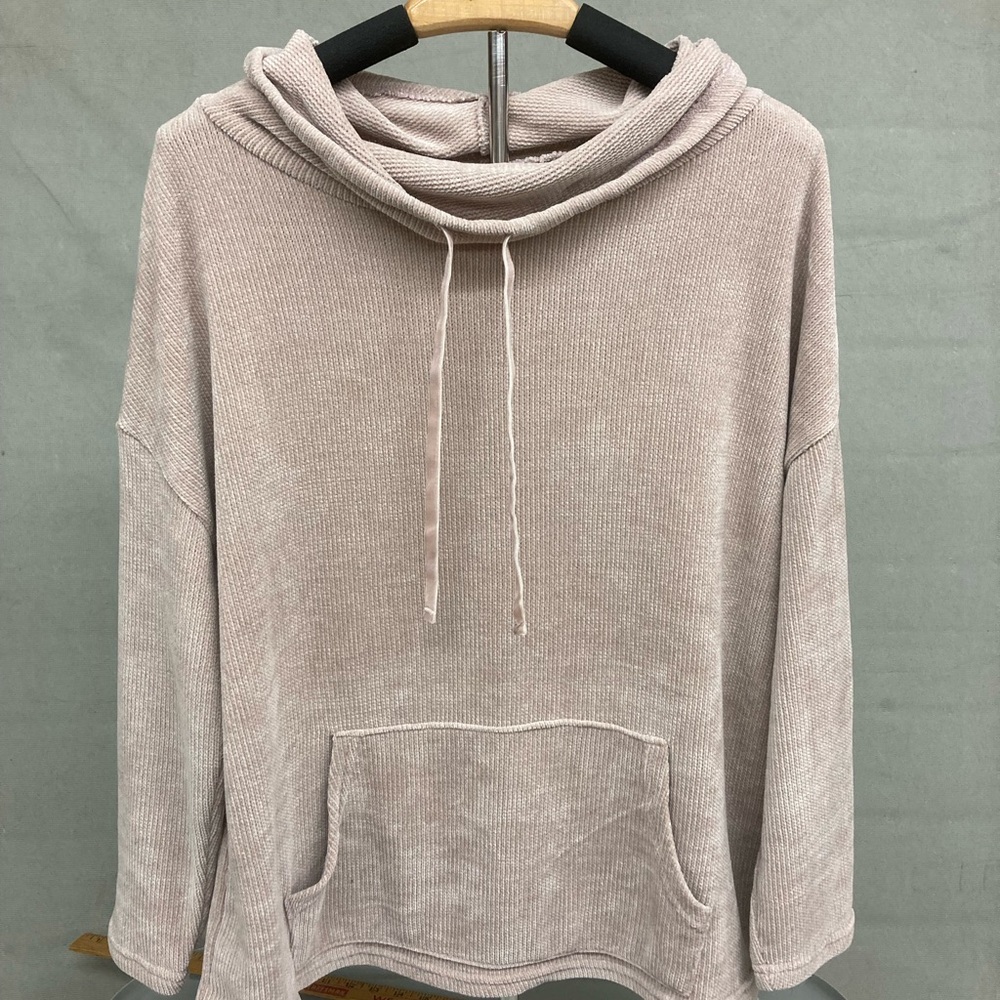 Cozy Cowl Neck Women’s  Medium Sweater - Light Pink